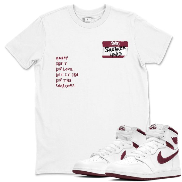 Sneakerhead Badge Unisex Crew Neck Sneaker Matching Tee Shirt To Match 1s Metallic Burgundy Jezsport.com