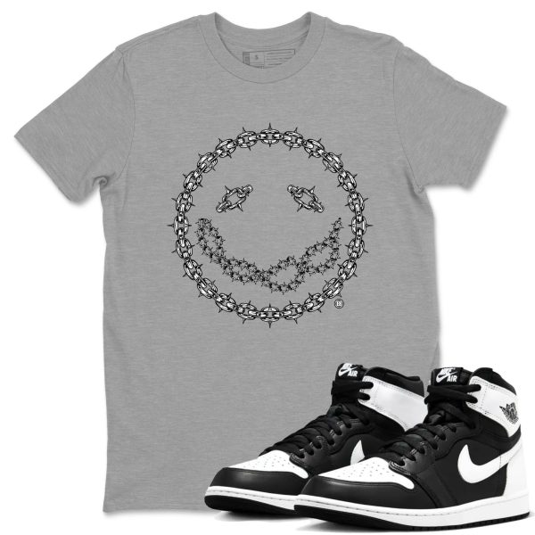 Chain Smile Sneaker Tee - Unisex Cotton Sneaker Shirts To Match Jordans AJ1 Black White Jezsport.com