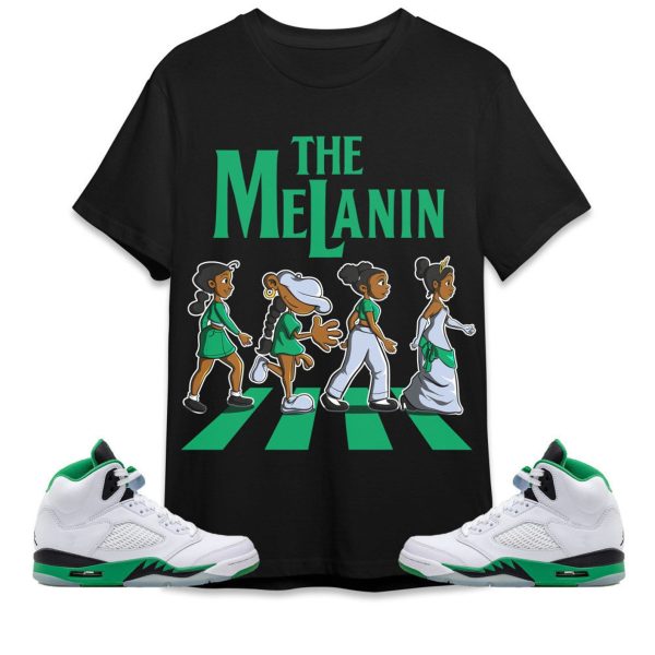 The Melanin Unisex Tees Jordan 5 Lucky Green to match Sneaker, Outfit Back to school Jezsport.com