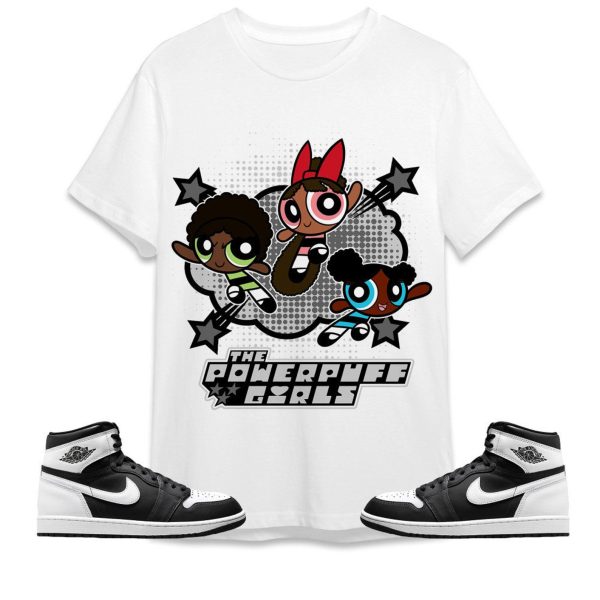 Black Powerpuff Girls Unisex Tees Jordan 1 Retro High OG Black White to match Sneaker, Outfit Back to School Jordan Hoodie Jezsport.com