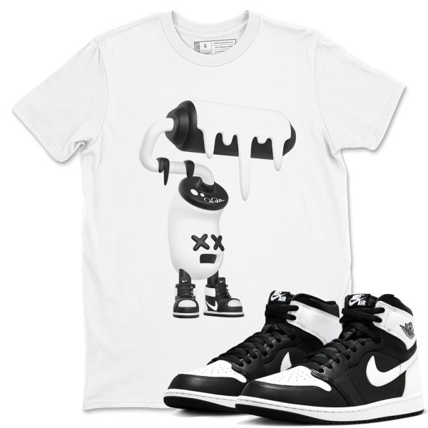 3D Paint Roller Unisex Crew Neck Sneaker Matching Tee Shirt To Match 1s Black White Jezsport.com