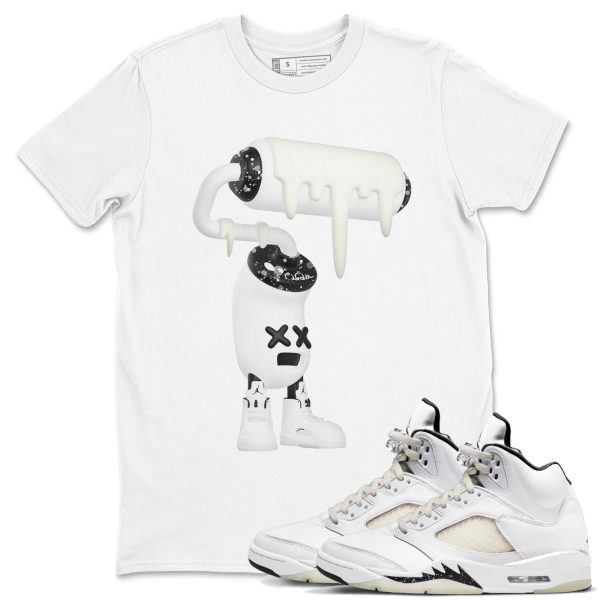 3D Paint Roller Unisex Crew Neck Sneaker Matching Tee Shirt To Match 5s Sail Jezsport.com