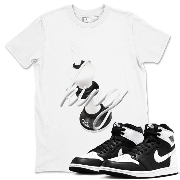 3D King Unisex Crew Neck Sneaker Matching Tee Shirt To Match 1s Black White Jezsport.com