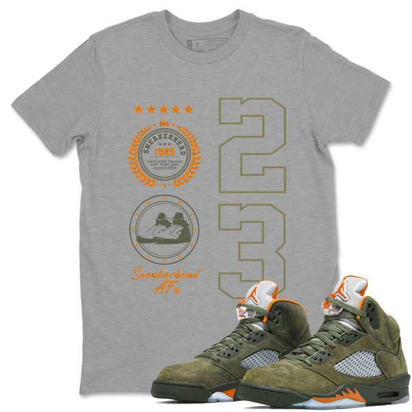 Sneaker Emblem Unisex Crew Neck Sneaker Matching Tee Shirt To Match 5s Olive Jezsport.com