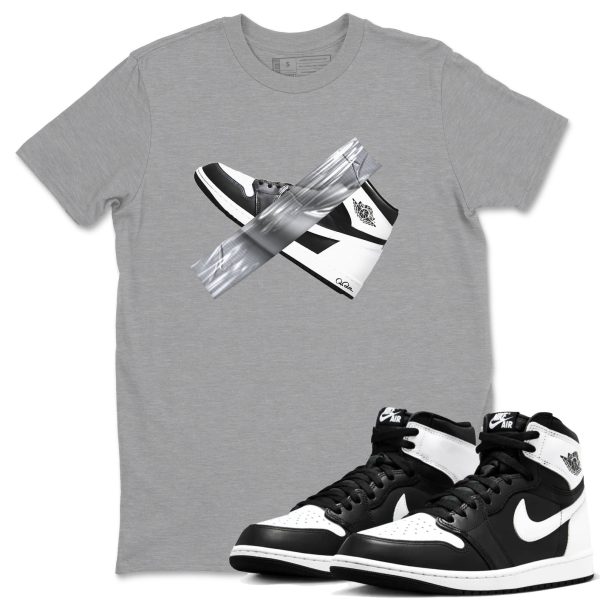 Duct Tape Unisex Crew Neck Sneaker Matching Tee Shirt To Match 1s Black White Jezsport.com