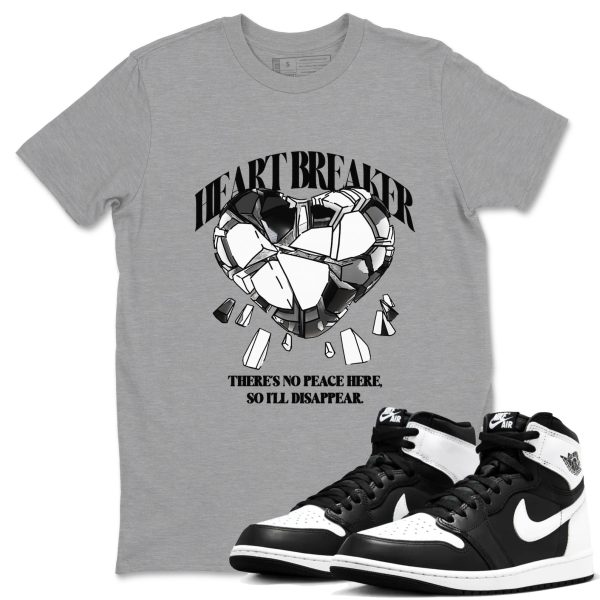 Heart Breaker Unisex Crew Neck Sneaker Matching Tee Shirt To Match 1s Black White Jezsport.com