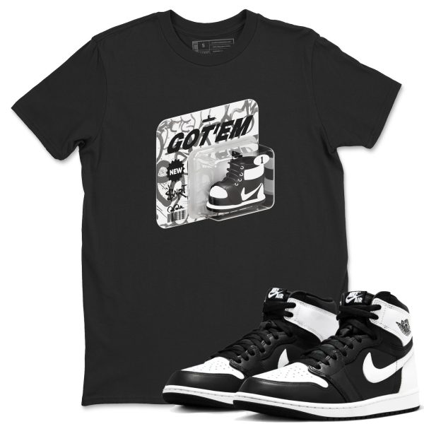 Vintage Toy Packaging Unisex Crew Neck Sneaker Matching Tee Shirt To Match 1s Black White Jezsport.com