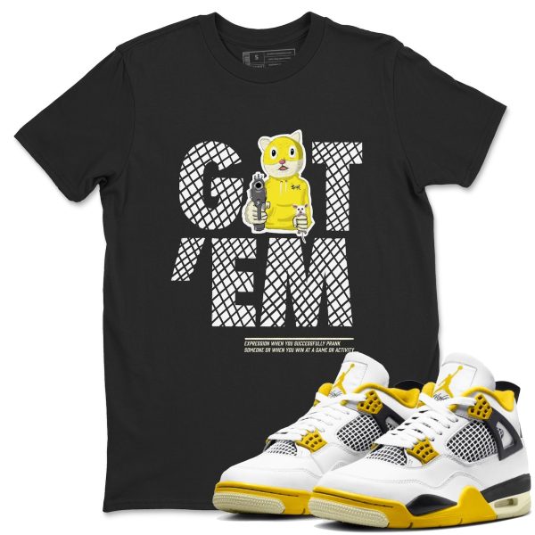 Got'em Cat Unisex Crew Neck Sneaker Matching Tee Shirt To Match 4s Vivid Sulfur Jezsport.com