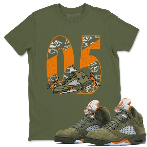 Aggressive Dribble Unisex Crew Neck Sneaker Matching Tee Shirt To Match 5s Olive Jezsport.com