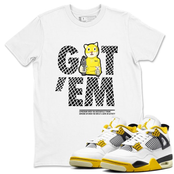 Got'em Cat Unisex Crew Neck Sneaker Matching Tee Shirt To Match 4s Vivid Sulfur Jezsport.com