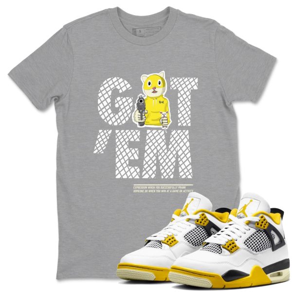 Got'em Cat Unisex Crew Neck Sneaker Matching Tee Shirt To Match 4s Vivid Sulfur Jezsport.com