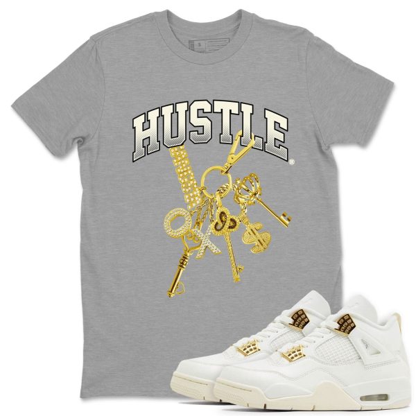 Gold Hustle Unisex Crew Neck Sneaker Matching Tee Shirt To Match 4s Sail Jezsport.com