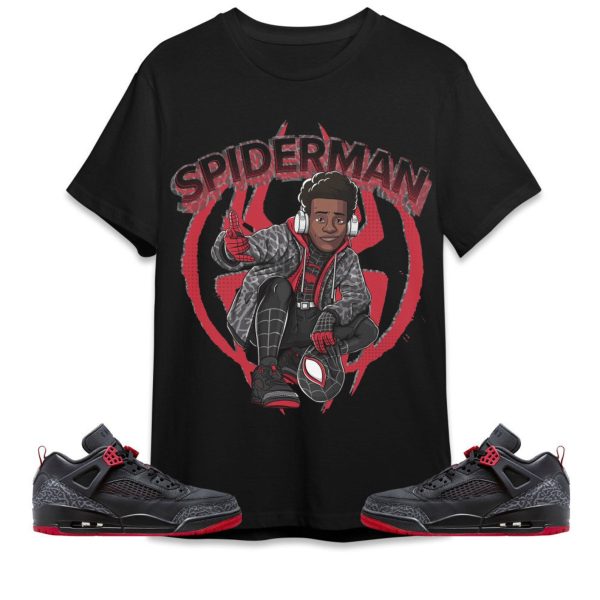 Spiderman Miles Unisex Tees Jordan Spizike Low Bred to match Sneaker, Outfit birthday graphic Tees Jezsport.com