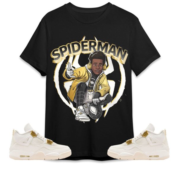 Spiderman Miles Unisex Tees Jordan 4 Sail to match Sneaker, Outfit birthday graphic Tees Jezsport.com