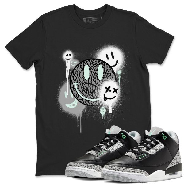 Smile Painting Unisex Crew Neck Sneaker Matching Tee Shirt To Match 3s Green Glow Jezsport.com