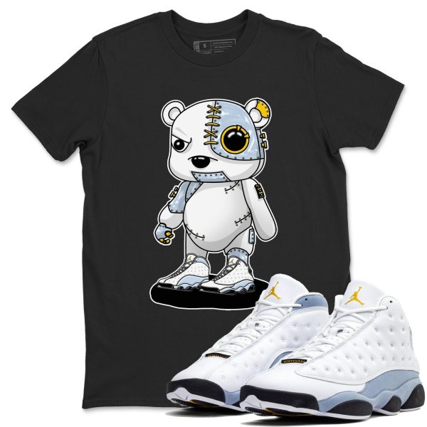 Cyborg Bear Unisex Crew Neck Sneaker Matching Tee Shirt To Match 13s Blue Grey Jezsport.com