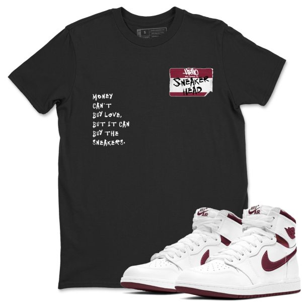 Sneakerhead Badge Unisex Crew Neck Sneaker Matching Tee Shirt To Match 1s Metallic Burgundy Jezsport.com