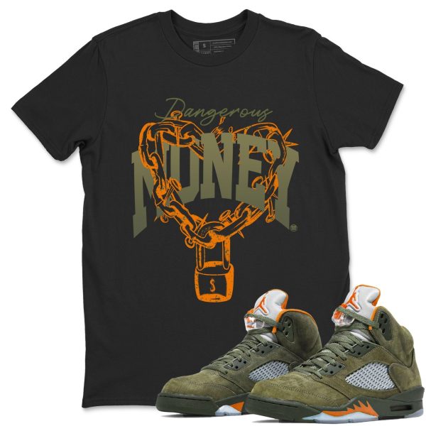 Dangerous Money Unisex Crew Neck Sneaker Matching Tee Shirt To Match 5s Olive Jezsport.com