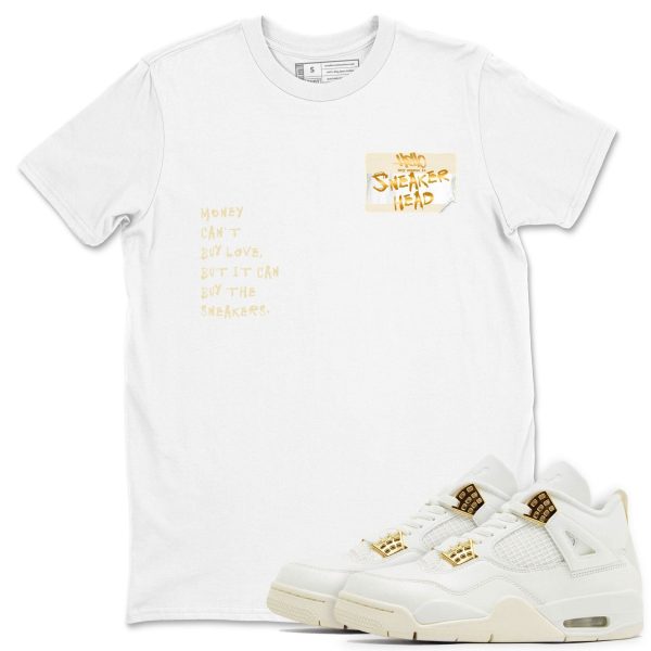 Sneakerhead Badge Unisex Crew Neck Sneaker Matching Tee Shirt To Match 4s White&Gold Jezsport.com