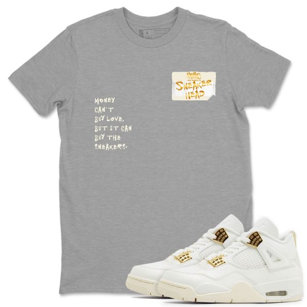 Sneakerhead Badge Unisex Crew Neck Sneaker Matching Tee Shirt To Match 4s White&Gold Jezsport.com