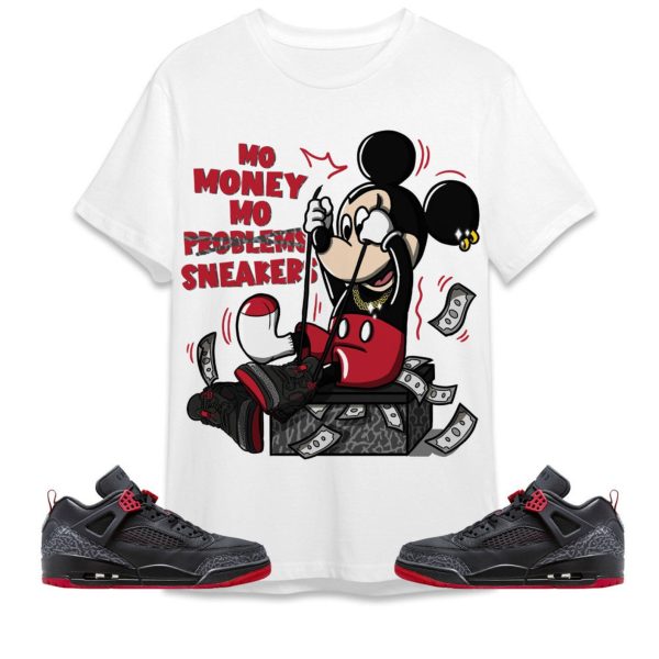 Mo Money Mickey Unisex Tees Jordan Spizike Low Bred To Match Sneaker, Outfit Back to school graphic tees Jezsport.com