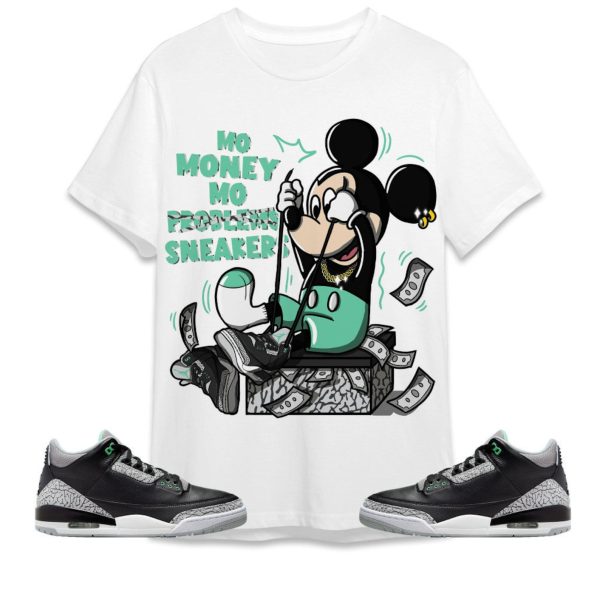 Mo Money Mickey Unisex Tees Jordan 3 Green Glow To Match Sneaker, Outfit Back to school graphic tees Jezsport.com