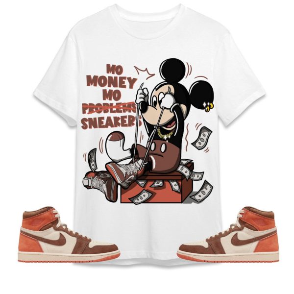 Mo Money Mickey Unisex Tees Jordan 1 High OG Dusted Clay To Match Sneaker, Outfit Back to school graphic tees Jezsport.com