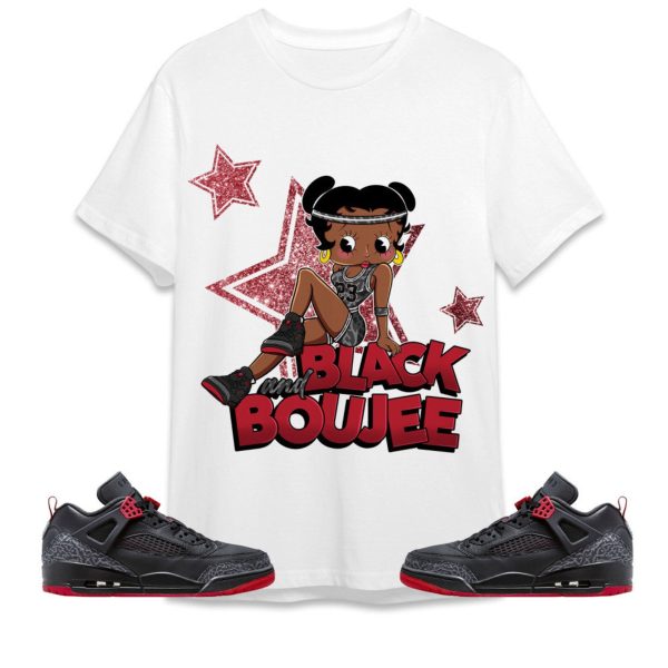 Black And Boujee Sports Unisex Tees Jordan Spizike Low Bred to match Sneaker, Outfit back to school graphic Tees Jezsport.com