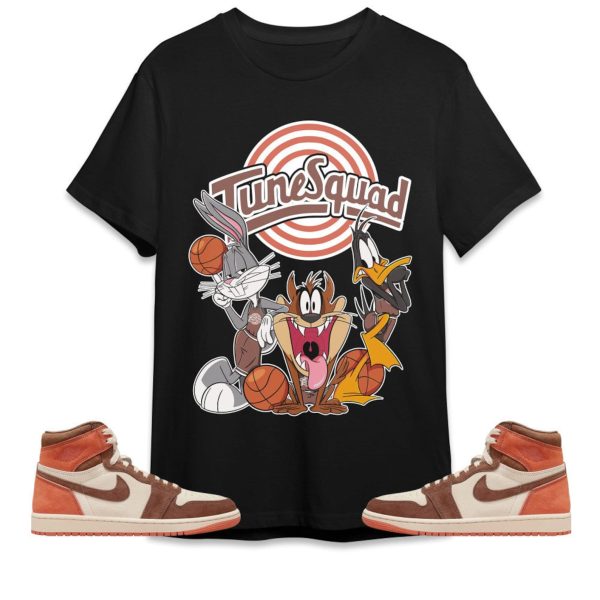 Tune Friends Unisex Tees Jordan 1 High OG Dusted Clay to match Sneaker, Outfit back to school graphic Tees Jezsport.com