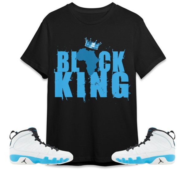 Black King Crown Unisex Tees Jordan 9 Powder Blue to match Sneaker, Outfit back to school graphic Tees Jezsport.com