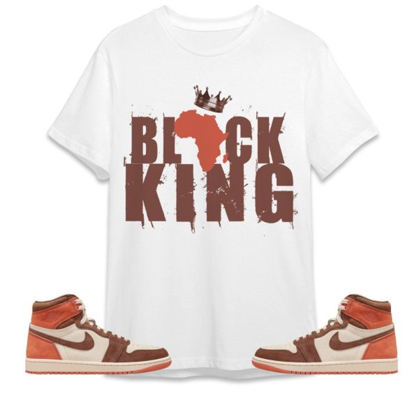 Black King Crown Unisex Tees Jordan 1 High OG Dusted Clay to match Sneaker, Outfit back to school graphic Tees Jezsport.com