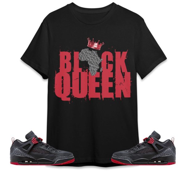 Black Queen Crown Unisex Tees Jordan Spizike Low Bred to match Sneaker, Outfit back to school graphic Tees Jezsport.com