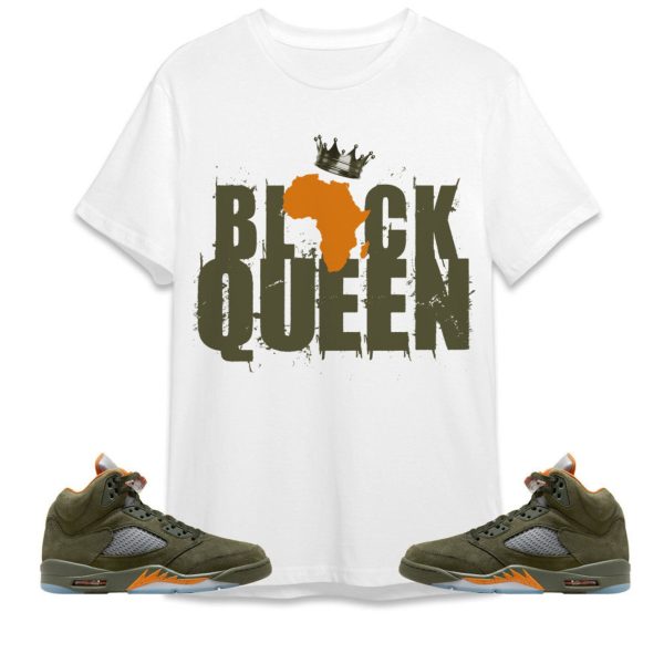 Black Queen Crown Unisex Tees Jordan 5 Olive to match Sneaker, Outfit back to school graphic Tees Jezsport.com