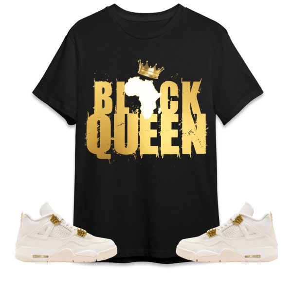 Black Queen Crown Unisex Tees Jordan 4 Sail to match Sneaker, Outfit back to school graphic Tees Jezsport.com