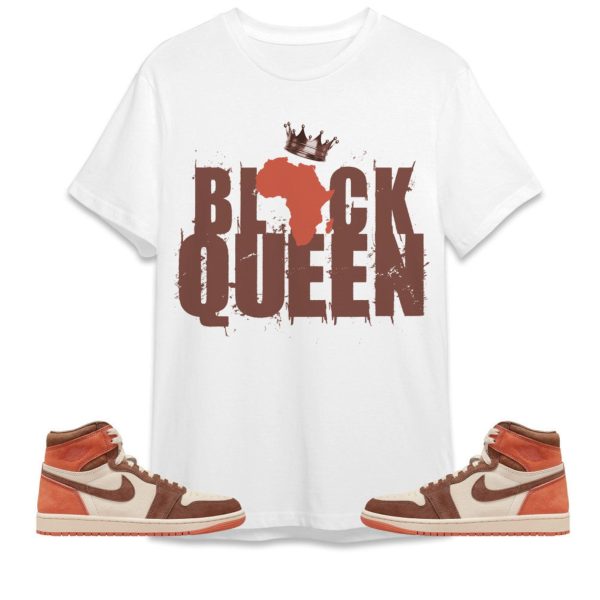 Black Queen Crown Unisex Tees Jordan 1 High OG Dusted Clay to match Sneaker, Outfit back to school graphic Tees Jezsport.com