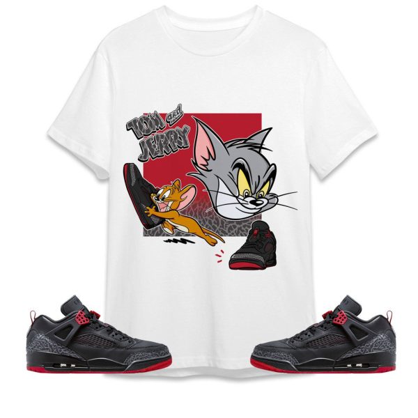 Cat And Mouse Sneakers Unisex Tees Jordan Spizike Low Bred to match Sneaker, Outfit back to school graphic Tees Jezsport.com