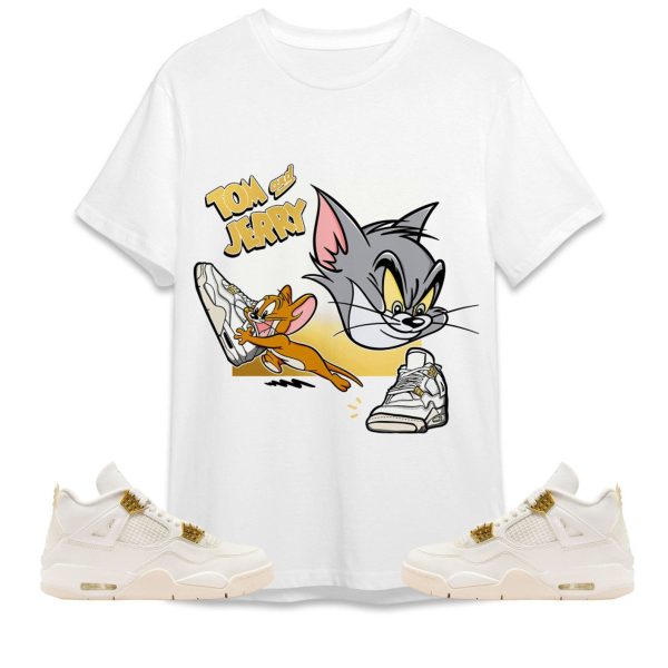 Cat And Mouse Sneakers Unisex Tees Jordan 4 Sail to match Sneaker, Outfit back to school graphic Tees Jezsport.com