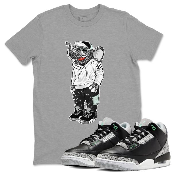 Sneakerhead Elephant Streetwear Brand Shirts To Match Jordans 3s Green Glow Jezsport.com