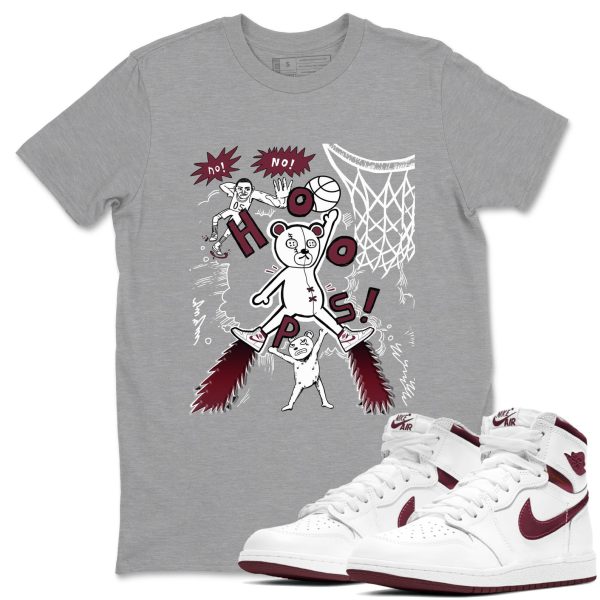 Stop The Bear Sneaker Tee - Unisex Cotton Sneaker Shirts To Match Jordans 1s Metallic Burgundy Jezsport.com