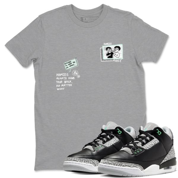 Homies Only Sneaker Tee - Unisex Cotton Sneaker Shirts To Match Jordans 3s Green Glow Jezsport.com