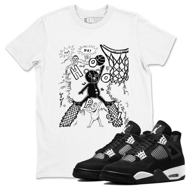 Stop The Bear Sneaker Tee - Unisex Cotton Sneaker Shirts To Match Jordans 4s White Thunder Jezsport.com