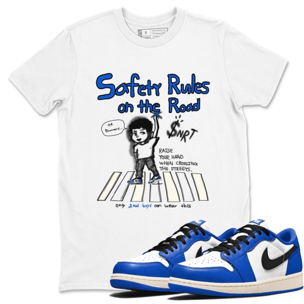 Safety Rules On The Road Sneaker Tee - Unisex Cotton Sneaker Shirts To Match Jordans 1s Game Royal Jezsport.com