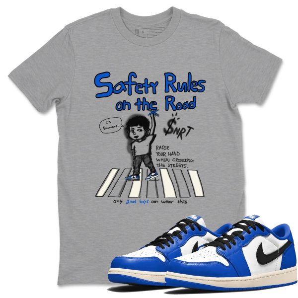 Safety Rules On The Road Sneaker Tee - Unisex Cotton Sneaker Shirts To Match Jordans 1s Game Royal Jezsport.com