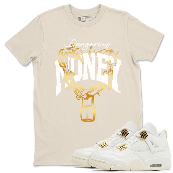 Dangerous Money Sneaker Tee - Unisex Cotton Sneaker Shirts To Match Jordans 4s Sail Jezsport.com