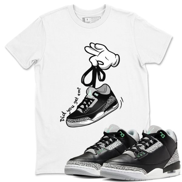 Cartoon Hands Sneaker Tee - Unisex Cotton Sneaker Shirts To Match Jordans 3s Green Glow Jezsport.com