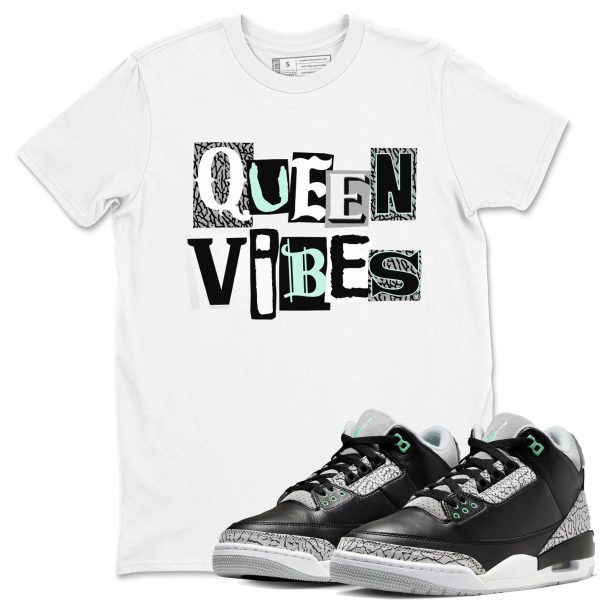 Queen Vibes Sneaker Tee - Unisex Cotton Sneaker Shirts To Match Jordans 3s Green Glow Jezsport.com