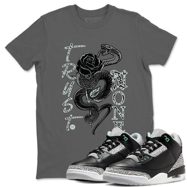 Trust None Sneaker Tee - Unisex Cotton Sneaker Shirts To Match Jordans 3s Green Glow Jezsport.com