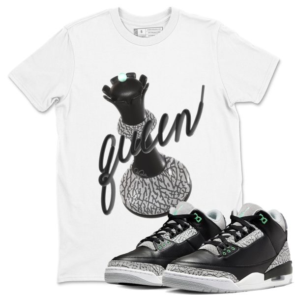 3D Queen Sneaker Tee - Unisex Cotton Sneaker Shirts To Match Jordans 3s Green Glow Jezsport.com