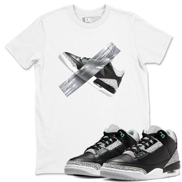 Duct Tape Sneaker Tee - Unisex Cotton Sneaker Shirts To Match Jordans 3s Green Glow Jezsport.com