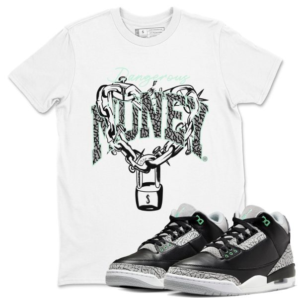 Dangerous Money Unisex Crew Neck Sneaker Matching Tee Shirt To Match 3s Green Glow Jezsport.com